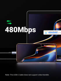 Kábel UGREEN USB-C/USB-C, 100W, 1,5m čierny

 obrázok produktu 3 z 6