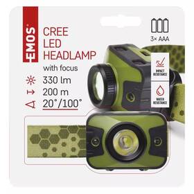 Čelovka EMOS P3539, CREE LED, 330 lm, 200 m, 3x AAA 

 obrázok produktu 9 z 10
