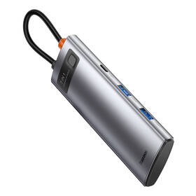 USB Hub Baseus Metal Gleam Series 7v1 HUB USB-C (USB-C PD 100W, USB-C, 2x USB 3.0, HDMI, SD/TF port) sivý

 obrázok produktu 3 z 10
