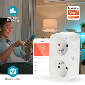 Inteligentná zásuvka Nedis SmartLife, merač spotreby, diaľkovo ovládateľná, Wi-Fi, IP21, 3680 W biela

 obrázok produktu 5 z 11