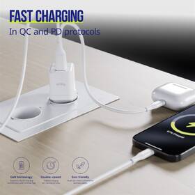 Nabíjačka do siete Allity GaN PD, 1x USB-C + USB 20W biela

 obrázok produktu 3 z 5