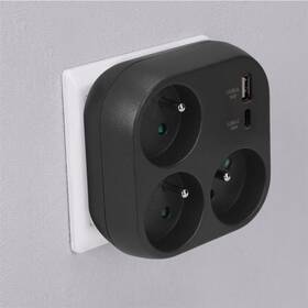 Rozbočovacia zásuvka Solight 3x16A, USB A+C rychlonabíječka 20W čierna

 obrázok produktu 1 z 4