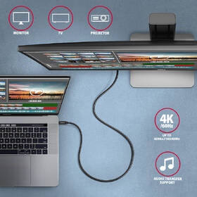 Kábel Axagon SPEED+ USB-C / USB-C, 2m,PD 100W, 4K HD, pletený čierny

 obrázok produktu 6 z 6