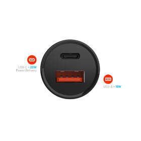 Adaptér do auta FIXED USB-C a USB, PD, 20W čierny

 obrázok produktu 3 z 5
