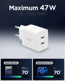 Nabíjačka do siete Spigen Essential 47W 2xUSB-C biela

 obrázok produktu 3 z 8