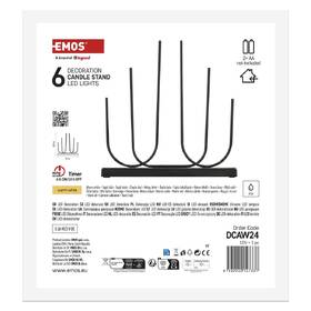 LED dekorácie EMOS svietnik kovový čierny, 40 cm, 6LED, vnútorná, teplá biela 

 obrázok produktu 3 z 7