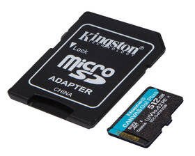 Pamäťová karta Kingston MicroSDXC 512GB U3 UHS-I (200R/160W) + adaptér 

 obrázok produktu 1 z 4