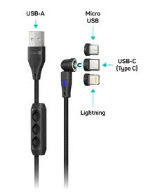 Kábel Connect IT Magnetic PowerLink 3in1, USB-C/Lightning/microUSB, 2 m čierny

 obrázok produktu 1 z 3