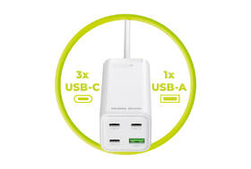 Nabíjačka do siete Mobile Origin Compact MultiHub GaN 100W 3x USB-C + USB-A biela

 obrázok produktu 10 z 17