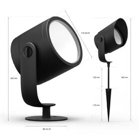 Svietidlo vonkajšie Philips Lily XL White and Color Ambiance Spot, bez zdroja čierne

 obrázok produktu 3 z 9