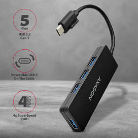 USB Hub Axagon USB-C 3.0 4X USB-A 

 obrázok produktu 1 z 1