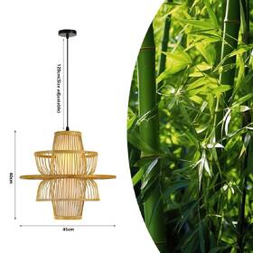 Závesné svietidlo IMMAX BOHO PINCHOS, D45cm, E27, bambusové drevo čierne/hnedé

 obrázok produktu 2 z 4