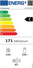 Chladnička s mrazničkou LG GBV7180CSW biela farba
