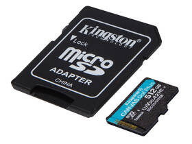 Pamäťová karta Kingston MicroSDXC 512GB UHS-I U3 (170R/90W) + adaptér 

 obrázok produktu 1 z 2