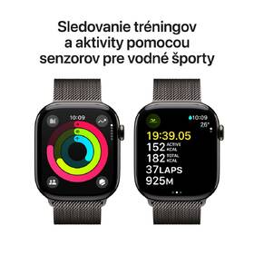 Inteligentné hodinky Apple GPS + Cellular 46mm bridlicovo sivý titán - bridlicovo sivý milánsky ťah - S/M 

 obrázok produktu 3 z 8