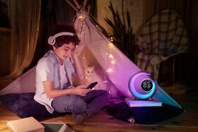 Stolná lampa IMMAX PEACOCK s hodinami, RGB svetlo, 20W, 400lm zlatá

 obrázok produktu 7 z 9