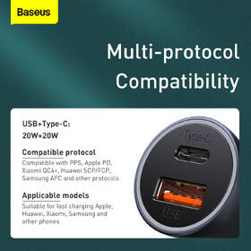 Adaptér do auta Baseus Golden Contactor Pre Dual USB+USB-C 40W s káblom USB/USB-C 1m sivý

 obrázok produktu 11 z 15