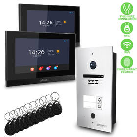 Dverný videotelefón Evolveo ID-2, pre dva byty s RFID, odtlačkom prsta a podporou ONVIF kamier čierny/nerez

 obrázok produktu 1 z 19