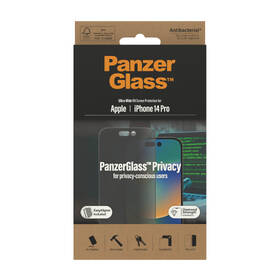 Tvrdené sklo PanzerGlass Privacy na Apple iPhone 14 Pro s inštalačným rámčekom 

 obrázok produktu 5 z 6