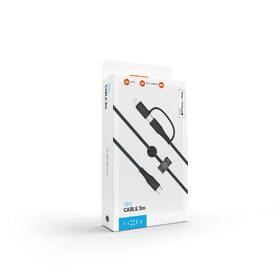 Kábel FIXED USB-C/USB-C a Lightning, PD, 60W, MFi, 3m sivý

 obrázok produktu 8 z 8