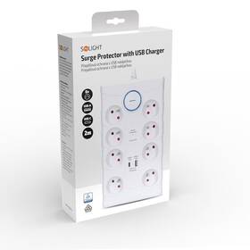 Prepäťová ochrana Solight 8x zásuvka, USB A + C, 2m biela

 obrázok produktu 5 z 6
