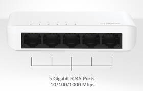 Switch Strong SW5000P 5-Port Gigabit biely/plast

 obrázok produktu 5 z 11
