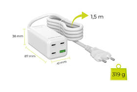 Nabíjačka do siete Mobile Origin Compact MultiHub GaN 100W 3x USB-C + USB-A biela

 obrázok produktu 15 z 17