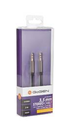 Kábel GoGEN Jack 3,5mm, 2m, pozlátené konektory, krútený čierny

 obrázok produktu 2 z 2