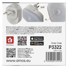 Detektor pohybu EMOS GoSmart, s nočným svetlom, Wi-Fi 

 obrázok produktu 17 z 17