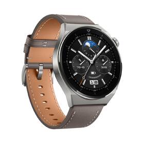 Inteligentné hodinky Huawei Watch GT 3 Pro 46 mm - Light Titanium Case + Gray Leather Strap 

 obrázok produktu 3 z 6