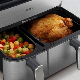 Fritéza teplovzdušná Philips Airfryer Dual Basket 5000 series 9 l, NA555/00 strieborná

 obrázok produktu 8 z 12