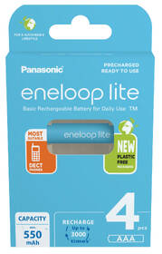 Batéria nabíjacia Panasonic Eneloop Lite AAA, HR03, 550mAh, Ni-MH, blistr 4ks 

 obrázok produktu 2 z 3