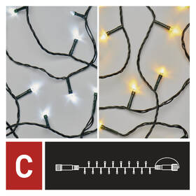 Spojovacia reťaz EMOS 100 LED Štandard, 10 m, vonkajšia, teplá/studená biela, časovač 

 obrázok produktu 2 z 9