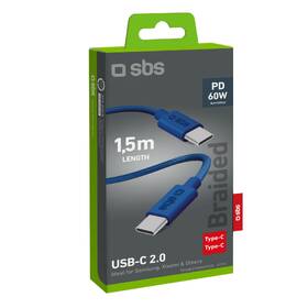 Kábel SBS USB-C/USB-C, PD, 60 W, 1,5 m modrý

 obrázok produktu 9 z 9