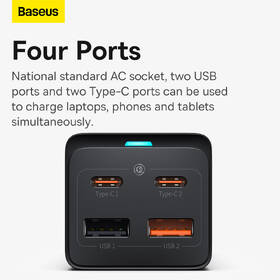 Nabíjačka do siete Baseus GaN3 Pro, 2x USB-C, 2x USB-A + AC 65W čierna

 obrázok produktu 13 z 16