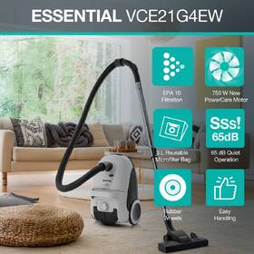 Podlahový vysávač Gorenje VCE21G4EW G400 ESSENTIAL biely

 obrázok produktu 9 z 9
