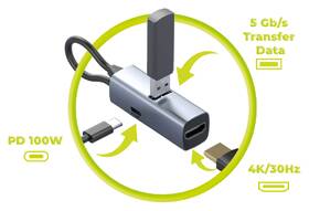 USB Hub Mobile Origin 3in1 CompactHub HB1 sivý

 obrázok produktu 8 z 10
