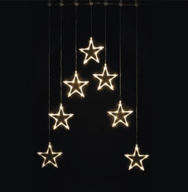 Vianočné osvetlenie EMOS 70 LED záves – 7 hviezd, 67 × 125 cm, vnútorné, teplá biela 

 obrázok produktu 2 z 5