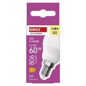 LED žiarovka EMOS Classic Mini Globe, 6,5 W, 806lm, E14, teplá biela 

 obrázok produktu 3 z 13