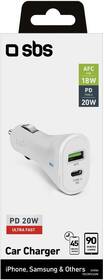 Adaptér do auta SBS USB-C PD 20 W/USB-A AFC 18 W biela

 obrázok produktu 1 z 1