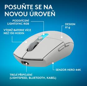 Myš Logitech G305 X SUPERLIGHT biela

 obrázok produktu 9 z 19
