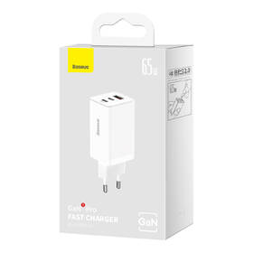 Nabíjačka do siete Baseus GaN5 Pro, 2x USB-C, USB-A, 65W + USB-C kábel 1m biela

 obrázok produktu 10 z 10