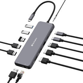 USB Hub Verbatim USB-C Pro Multiport 13 Port strieborný

 obrázok produktu 2 z 4