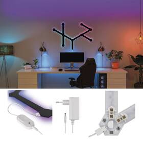 Nástenné svietidlo EMOS GoSmart, 34 W, RGB Lines (9 ks) čierne

 obrázok produktu 9 z 9