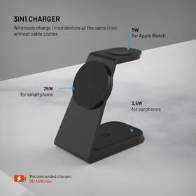 Bezdrôtová nabíjačka FIXED 3v1 MagPowerstation Alu 3 s podporou MagSafe čierna

 obrázok produktu 2 z 11