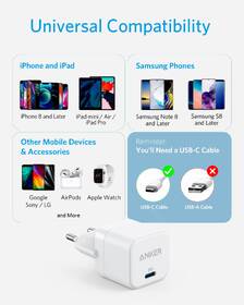 Nabíjačka do siete Anker PowerPort 3 20W, USB-C biela

 obrázok produktu 5 z 6