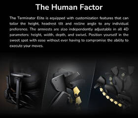 Herná stolička Cougar Terminator Elite Gold čierna/zlatá

 obrázok produktu 15 z 16