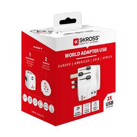 Cestovný adaptér SKROSS PRE Light USB World, UK+USA+Austrália/Čína, 2x USB-A, vr. adaptéra 

 obrázok produktu 9 z 11