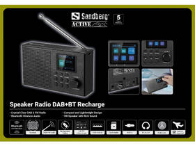 Rádioprijímač s DAB+ Sandberg Speaker Radio DAB+BT Recharge čierny

 obrázok produktu 7 z 8