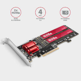 Radič Axagon PCEM2-ND - 2x M.2 NVMe M-key slot 

 obrázok produktu 1 z 6